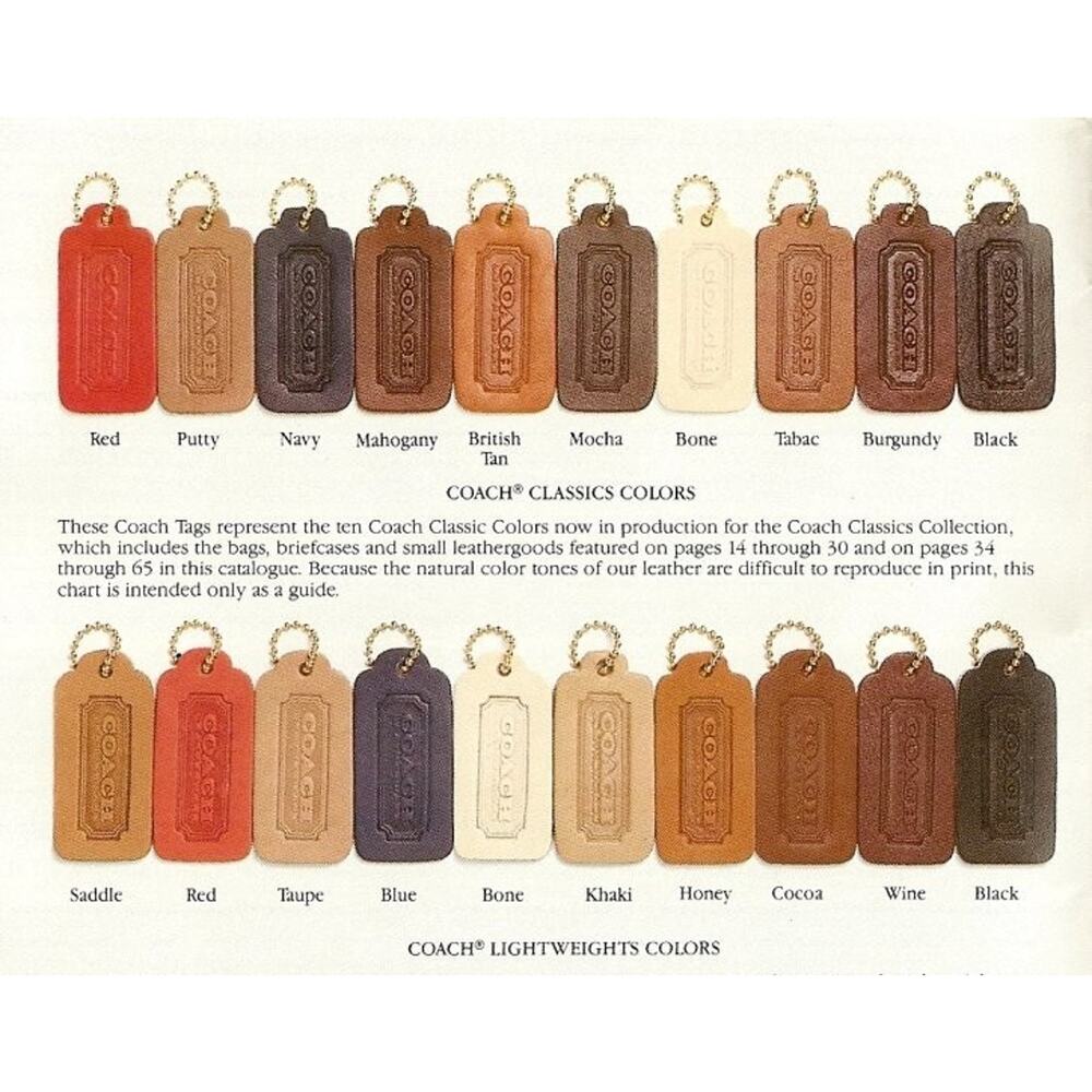 Authentic COACH Dark Brown Leather Vintage Lozenge Hang Tag Purse Charm 2.25" - Picture 3 of 7